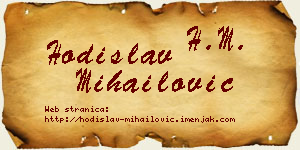 Hodislav Mihailović vizit kartica